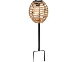Pro Garden Solar tuinlamp / prikspot - warm wit - 13 x 13 x 52 cm - tuin feestlampjes