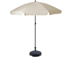 Pro Garden tuin Parasol Kreta - D200 cm - wit - waterafstotend - incl parasolvoet