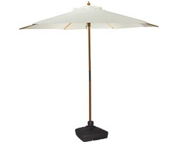 Pro Garden Tuin parasol Malta - D250 cm - wit - kantelbaar - incl parasolvoet