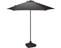 Pro Garden Tuin parasol Menorca - D230 cm - antraciet - kantelbaar - incl parasolvoet