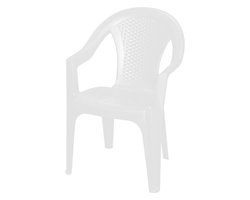 Pro Garden tuinstoel Como - wit - kunststof - 56 x 55 x 83 cm - bijzet stoelen - stapelbare tuinstoelen - buiten