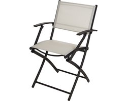 Pro Garden Vouwstoel/ Klapstoel/ Tuinstoel/ Campingstoel - met armleuning - 54X56X83.5cm - Wit