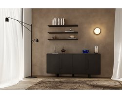 Pro-meubels - Dressoir Ankara - Zwart mat - 199cm