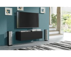 Pro-meubels - Hangend Tv meubel - Tv kast - Tunis - Mat zwart - 100cm