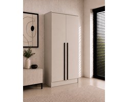 Pro-meubels - Kledingkast Istanbul - 100 x 52 x 200 cm - Beige - 2 Deuren - 2 Lades - Slaapkamer