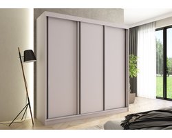 Pro-meubels - Kledingkast Montreal - 205cm - Beige - Garderobekast - Slaapkamer - Schuifdeur