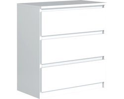 Pro-meubels - Ladekast Norton - Wit - 70cm - 3 lades - Commode