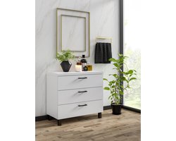 Pro-meubels - Ladekast Novara - Wit - 60cm - Opbergkast - 3 lades - Commode