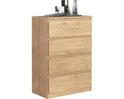 Pro-meubels - Ladekast Ribera - Eiken - 4 Lades - 70cm - Opbergkast - Commode