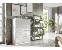 Pro-meubels - Ladekast Ribera - Hooglans wit - 4 Lades - 70cm - Opbergkast - Commode