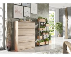 Pro-meubels - Ladekast Ribera - Licht eiken - 70cm - 4 lades - Commode - Slaapkamer - Kast - Opbergkast