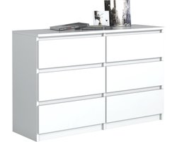 Pro-meubels - Ladekast Stamford - 120cm - 6 lades - Wit - Commode