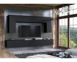 Pro-meubels - Tv meubel Sydney - 279cm - Zwar mat - Wandmeubel