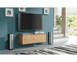 Pro-meubels - Zwevend Tv-meubel - Tv kast - Tunis - Eiken - 100cm