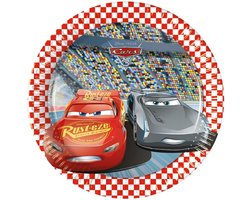 Procos Feestborden Cars Junior 20 Cm Papier Rood/wit 8 Stuks