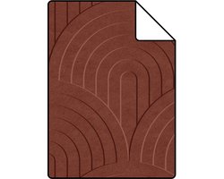 Proefstaal ESTAhome behang 3D-motief roodbruin - 50 x 900 cm - 131812-S