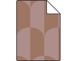 Proefstaal ESTAhome behang art deco bogen oudroze en bruin - 53 cm x 10.05 m - 131235-S