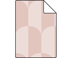 Proefstaal ESTAhome behang art deco bogen zacht roze en licht roze - 53 cm x 10.05 m - 139986-S