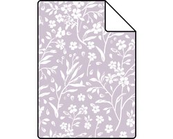 Proefstaal ESTAhome behang bloemetjes lila paars - 26,5 x 21 cm - 139883-S