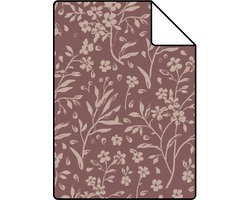 Proefstaal ESTAhome behang bloemetjes mauve paars - 26.5 x 21 cm - 132233-S