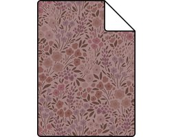 Proefstaal ESTAhome behang bloemetjes oudroze en aubergine paars - 26.5 x 21 cm - 131129-S