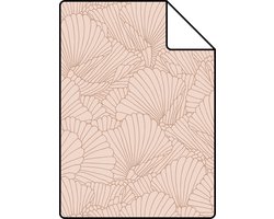 Proefstaal ESTAhome behang getekende bladeren terracotta roze - 53 cm x 10.05 m - 139492-S