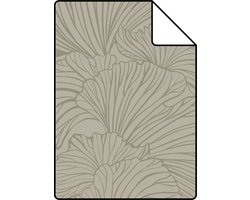 Proefstaal ESTAhome behang ginkgo bladeren taupe - 26,5 x 21 cm - 139615-S
