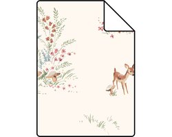 Proefstaal ESTAhome behang hertjes licht crème beige - 26.5 x 21 cm - 131428-S