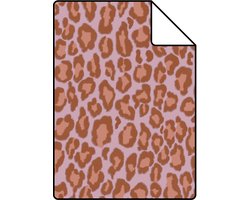 Proefstaal ESTAhome behang panterprint terracotta en lila paars - 26.5 x 21 cm - 131402-S