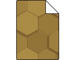 Proefstaal Origin Wallcoverings behang 3d hexagon motief goud - 26,5 x 21 cm - 347971-S