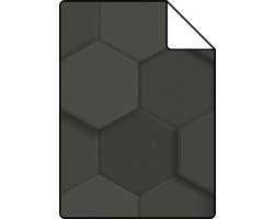 Proefstaal Origin Wallcoverings behang 3d hexagon motief zwart - 26,5 x 21 cm - 347854-S