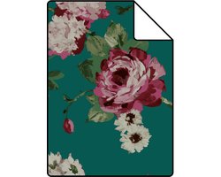 Proefstaal Origin Wallcoverings behang bloemen smaragd groen - 26,5 x 21 cm - 347432-S