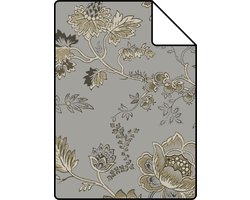 Proefstaal Origin Wallcoverings behang bloemen taupe grijs en bruin - 26,5 x 21 cm - 326125-S