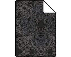 Proefstaal Origin Wallcoverings behang grafische vorm zwart en zilver - 346221 - 26,5 x 21 cm