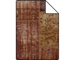 Proefstaal Origin Wallcoverings behang kelim patchwork roest bruin - 26,5 x 21 cm - 347465-S