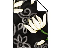 Proefstaal Origin Wallcoverings behang magnolia zwart en roze - 26,5 x 21 cm - 346927-S