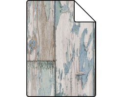 Proefstaal Origin Wallcoverings behang planken petrolblauw en grijs - 26.5 x 21 cm - 307144-S