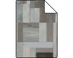 Proefstaal Origin Wallcoverings behang sloophout motief lichtgrijs en taupe - 26,5 x 21 cm - 337223-S