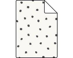 Proefstaal Origin Wallcoverings behang stippen glanzend wit en zwart - 26,5 x 21 cm - 347699-S