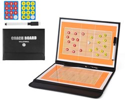 Professioneel tactiekbord voor volleybal - Opvouwbare coach-map met magnetische schaakfiguren en pennen