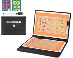 Professioneel tactiekbord voor volleybal - Opvouwbare coach-map met magnetische schaakfiguren en pennen