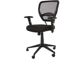 Professionele bureaustoel Seattle, directiedraaistoel, 150 kg belastbaar, stof/textiel ~ zwart met armleuningen