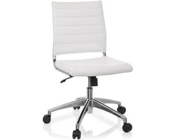 Professionele bureaustoel zonder armleuningen met gewatteerde bekleding - Moderne draaistoel in kunstleer