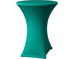 Professionele Donkergroene Spandex Stretch Statafelhoes voor Horeca Evenementen - ∅80 x 110 cm | Sta Tafel Hoes | Statafel | Staantafelhoes | Staantafel Zwart | Statafels | Cocktailparty | Trouwerij | Picknick | Bruiloft