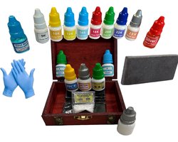 Professionele Goud & Zilver Toetswater Test Set - Inclusief Toetssteen & Kistje