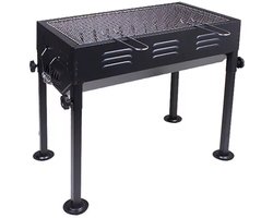 Professionele Houtskool Barbecue – Verstelbare BBQ Grill van Koolstofstaal – Zwaar Model met Poedercoating – 50x30x60 cm