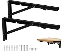 Professionele klapconsole zware belasting 400 mm 2 stuks - klapconsole wandrek - plankondersteuning klem - doe-het-zelf houder - ruimtebesparende klaptafel - wandmontage klaptafel wandmontage