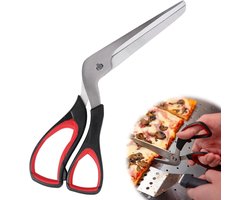 Professionele pizzaschaar - lemmet van roestvrij staal - multifunctionele pizzasnijder - zachte ergonomische handgreep - lengte 27 cm - zwart - ideaal voor pizza en salades