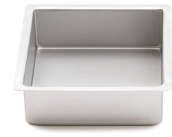 Professionele vierkante bakvorm 20x20 cm - Geanodiseerd Aluminium - Hoogte 7,5 cm