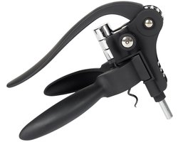 Professionele Wijnopener - 19 x 19 x 5 cm - Luxe Kurkentrekker - Wijnaccessoires Cadeau - Ergonomische Kurkentrekker - Beste Wijnopener Voor Thuis - Cadeau voor Wijnliefhebber - Zwart
